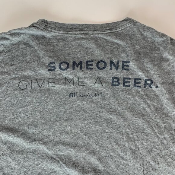 Travis Mathew Golf Gray Never Drinking Again Short Sleeve Shirt Mens Large - Picture 5 of 5